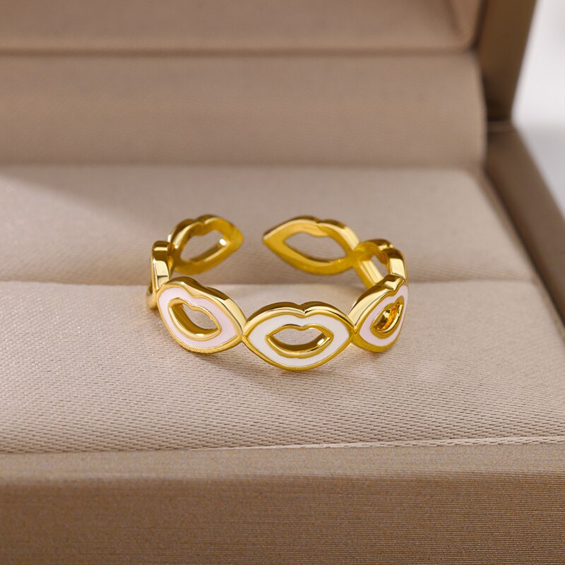Turkey Evil Eye Rings for Women Adjustable Stainless Steel Gold Color Ring 2023 Trend Lucky Wedding Aesthetic Jewelry anillos