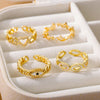 Turkey Evil Eye Rings for Women Adjustable Stainless Steel Gold Color Ring 2023 Trend Lucky Wedding Aesthetic Jewelry anillos