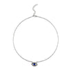 Turkey Blue Evil Eye Necklace Charm Blue Rhinestone Eye Choker Necklace for Women Boho Jewlery