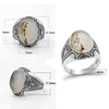 Turkey Handmade 925 Sterling Silver Natural Agate Stone Men Ring Onyx Thai Silver Craft Finger Rings for Male Women Fine Jewelry