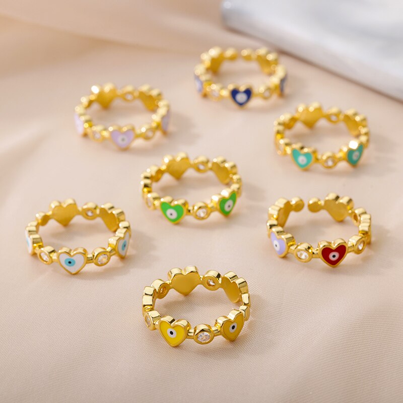 Turkey Lucky Evil Eye Rings for Women Stainless Steel Charm Colorful Couple Ring 2023 Trend Wedding Aesthetic Jewerly anillos