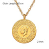 Turkish Coins Jewelry Ethnic Gifts Three Size Muslim Islam Turkey Ataturk Pendant Allah Arab Necklaces for Women Gold Color