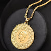 Turkish Coins Jewelry Ethnic Gifts Three Size Muslim Islam Turkey Ataturk Pendant Allah Arab Necklaces for Women Gold Color