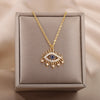 Turkish Evil Eye Pendant Necklace for Women Stainless Steel Gold Color Necklaces 2023 Trend Choker Lucky Aesthetic Jewelry femme