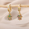 Turkish Hamsa Hand Earrings Stainless Steel Zircon Drop Earrings 2023 Trend Lucky Boho Fatima Hand Aesthetic Jewerly pendientes