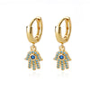 Turkish Hamsa Hand Earrings Stainless Steel Zircon Drop Earrings 2023 Trend Lucky Boho Fatima Hand Aesthetic Jewerly pendientes