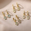 Turkish Hamsa Hand Earrings Stainless Steel Zircon Drop Earrings 2023 Trend Lucky Boho Fatima Hand Aesthetic Jewerly pendientes