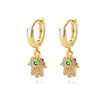 Turkish Hamsa Hand Earrings Stainless Steel Zircon Drop Earrings 2023 Trend Lucky Boho Fatima Hand Aesthetic Jewerly pendientes