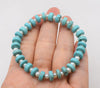 Turquoise roundel white pearl 8*4mm bracelet 7.5inch   beads nature