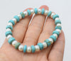 Turquoise roundel white pearl 8*4mm bracelet 7.5inch   beads nature