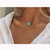 Turquoises Necklace Gold Layering Gem stone Necklace Gift for Mom Birthday Gift For Her Dainty Elegant Chain Unique Girlfriend