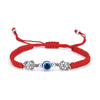 Turtle Elephant Hamsa Hand Blue Evil Eye Glass Beads Pendant Lucky Red Braided Rope Chain Bracelet For Women Men With Good Luck