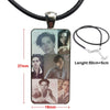 Tv Riverdale Cole Sprouse For Christmas Gift Glass Pendant Necklace Handmade Half Pendant Rectangle Necklace