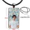 Tv Riverdale Cole Sprouse For Christmas Gift Glass Pendant Necklace Handmade Half Pendant Rectangle Necklace