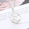 Twelve Horoscope Coin Necklace Women Gold Pendant Necklace Leo Clavicle Chain Sign Gift 12 Constellation Female Couple Jewelry