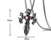 Twin Dragon Cross Pendant Necklace Men Hiphop Rock Street Culture Titanium Stainless Steel Chain Necklace Man Jewelry