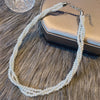 Twining Vintage Pearl Necklaces For Women Trendy French Romantic Style Wedding Jewelry Personality Irregular Clavicle Chain