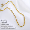 Twist Chain Necklace for Women Real Gold Plated Stainless Steel Hip Hop Punk Adjustable Lobster Clasp Collares 2022
