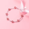 Two Layer Strawberry Natural Crystal Bracelets for Women Gifts 7mm Beads Trendy 925 Sterling Silver Fashion Jewelry