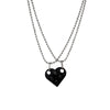 Two Piece Cute Brick Heart Pendant Necklace  Design Lego Heart  Necklace for Women Men Girl Boy Jewelry