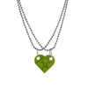 Two Piece Cute Brick Heart Pendant Necklace  Design Lego Heart  Necklace for Women Men Girl Boy Jewelry