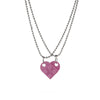 Two Piece Cute Brick Heart Pendant Necklace  Design Lego Heart  Necklace for Women Men Girl Boy Jewelry