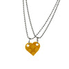 Two Piece Cute Brick Heart Pendant Necklace  Design Lego Heart  Necklace for Women Men Girl Boy Jewelry