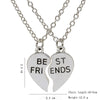 Two - Piece Set Of Two Stitching Friends Couple Heart - Shaped Pendant Necklace