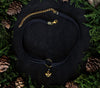 Two Strand Choker Golden Bee Charm Obsidian Stone Black Suede Choker Witch Jewelry Witchy Necklace Gift for Her
