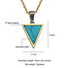 Two Tones Triangle Pendants Men Vintage Geometric Stainless Steel Turquoises Necklaces Men Jewelry (no include chain)