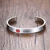 Type 1 Diabetes Medical alert Bracelet for Men Women ID Cuff Bangle Stainless Steel Personalized Free Engrave