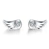 U-Lex Women Earrings 925 Sterling Silver Stud Angel's wings Crystal Zirconia Wedding Jewelry Girls earrings Women Gift RE004