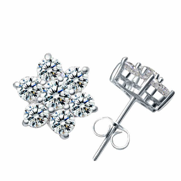 U-Lex Women Earrings SnowFlake 925 Sterling Silver Stud Earrings Wedding Party Jewelry Trendy Korean Earrings For Women 2020