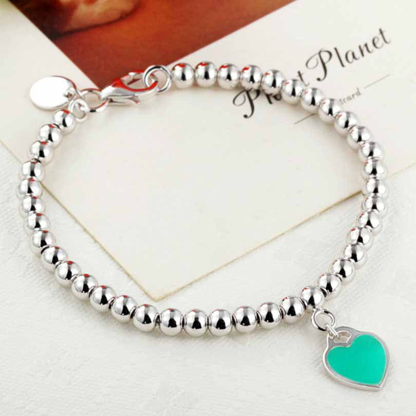 U-Lex charms bracelet 100% 925 sterling silver beads bracelet sliver heart fashion jewelry 2020 bracelets for women KJY-SL004