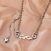 U-Magical 2021 Design Metallic Love Heart Flame Pendant Necklaces for Women Beaded Chain Double Layers Necklace Jewelry Female