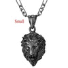Black Choker Necklace Big Lion Charm Figaro Chain Necklace & Pendant Birthd Gift for Men Jewelry P1130