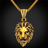Black Lion Charms Necklace Rock Punk Style Men/Women Retro Jewelry Gold Color Stainless Steel Chain Necklace & Pendant P807