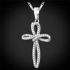 Cross Necklace Jewelry Unique Design Silver/Gold Color Cubic Zirconia Vintage Cross Pendants & Necklaces For Women Gift P656