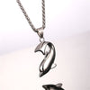 U7 Dolphin Necklace Silver Color Stainless Steel Pendant &amp; Chain For Women Gift Lovely Cute Animal Charm Jewelry 2022 P1037