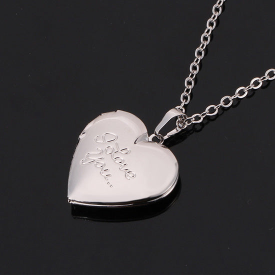 Fashion Jewelry Women Gift Silver/Gold Color Choker Chain Locket I Love You Romantic Heart Necklaces Pendants P388