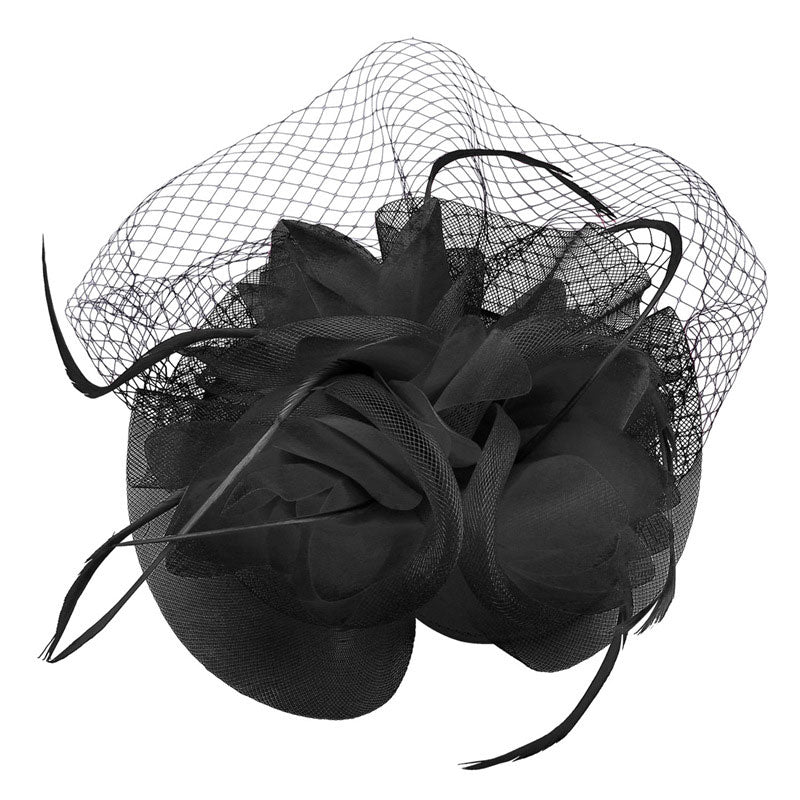 U7 Hair Accessories Women Jewelry European Style Veil Feather Fascinator Black Cocktail Party Wedding Hat Bride Headwear F302