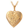 Heart Locket Necklace Pendant Metal Brass Gold Photo Frame Memory Romantic Love Vintage Necklace Women Best Jewelry Gift P326