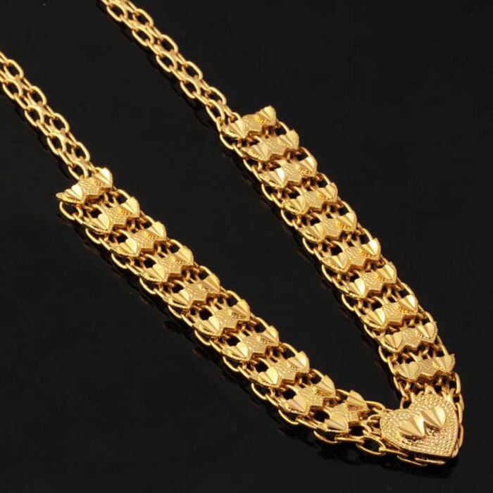 U7 Heart Necklace Quality Gold Color Alloy Jewelry Romantic Choker Necklace For Women Gift N337