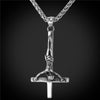 Inverted Cross Necklace Men Gothic Satanic Jewelry Gold Color Stainless Steel Upside Down Cross of St. Peter Pendant P813