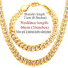 Men Jewelry Set Two Tone Gold Color Hop Tre 9MM Chunky Big Cuban Link Chain Necklace And Bracelet Set S823
