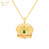 Necklace CZ Bird of Paradise Pendant&Chain Gold Color Gift For Women/Men Papua New Guinea PNG Animals Jewelry Necklaces P1155
