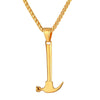 To Hammer Shape Pendant Necklaces Vintage Punk Gold Silver Stainless Steel Necklace For Men Jewelry Party Rock Gifts P1177