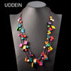 UDDEIN Bohemia Statement Necklace & Pendant Multi Layer Beads Wood Pendant Long Necklace Vintage bib Jewelry Handmade Collar