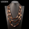 UDDEIN Bohemia Statement Necklace Women Multi Layer Bib Beads Wood Pendant Long Necklace Vintage Boho Jewelry Handmade Collar