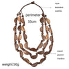 UDDEIN Bohemia Statement Necklace Women Multi Layer Bib Beads Wood Pendant Long Necklace Vintage Boho Jewelry Handmade Collar